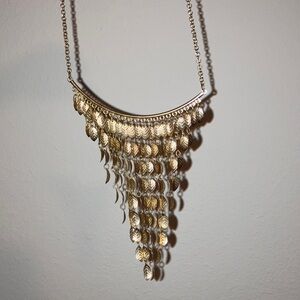 Elegant Gold Leaf Dangle Necklace